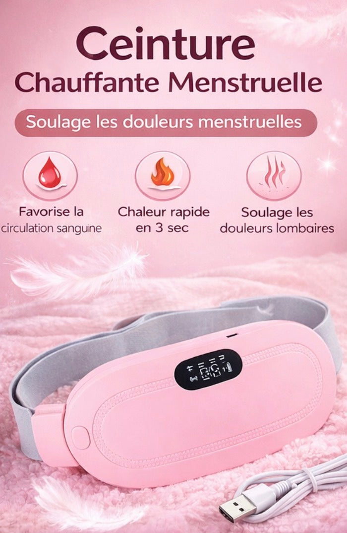 Ceinture Chauffante & Massante KESSATEN – Soulagement des Douleurs Menstruelles et Détente Abdominale