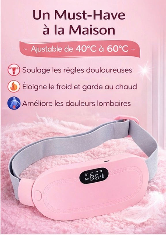 Ceinture Chauffante & Massante KESSATEN – Soulagement des Douleurs Menstruelles et Détente Abdominale