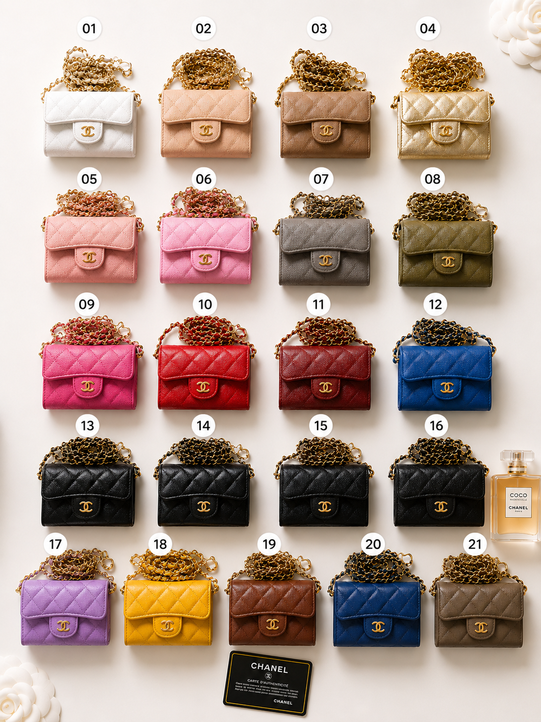 Pochette téléphone matelassée chaîne