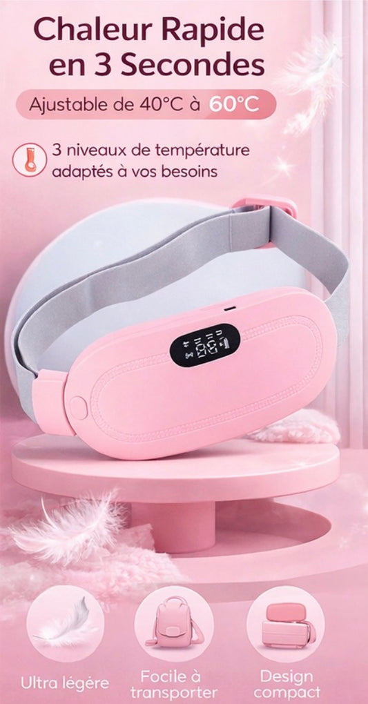 Ceinture Chauffante & Massante KESSATEN – Soulagement des Douleurs Menstruelles et Détente Abdominale