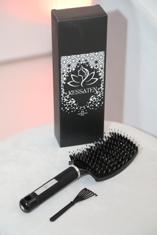 Brosse Démêlante KESSATEN – Poils de Sanglier & Nylon – Soin Naturel Anti-Casse