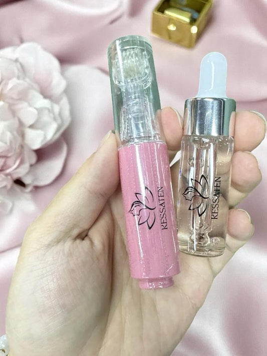 Lip Boost KESSATEN – Mini dermaroller avec réservoir + sérum acide hyaluronique pour repulper et hydrater les lèvres et les zones sensibles du visage
