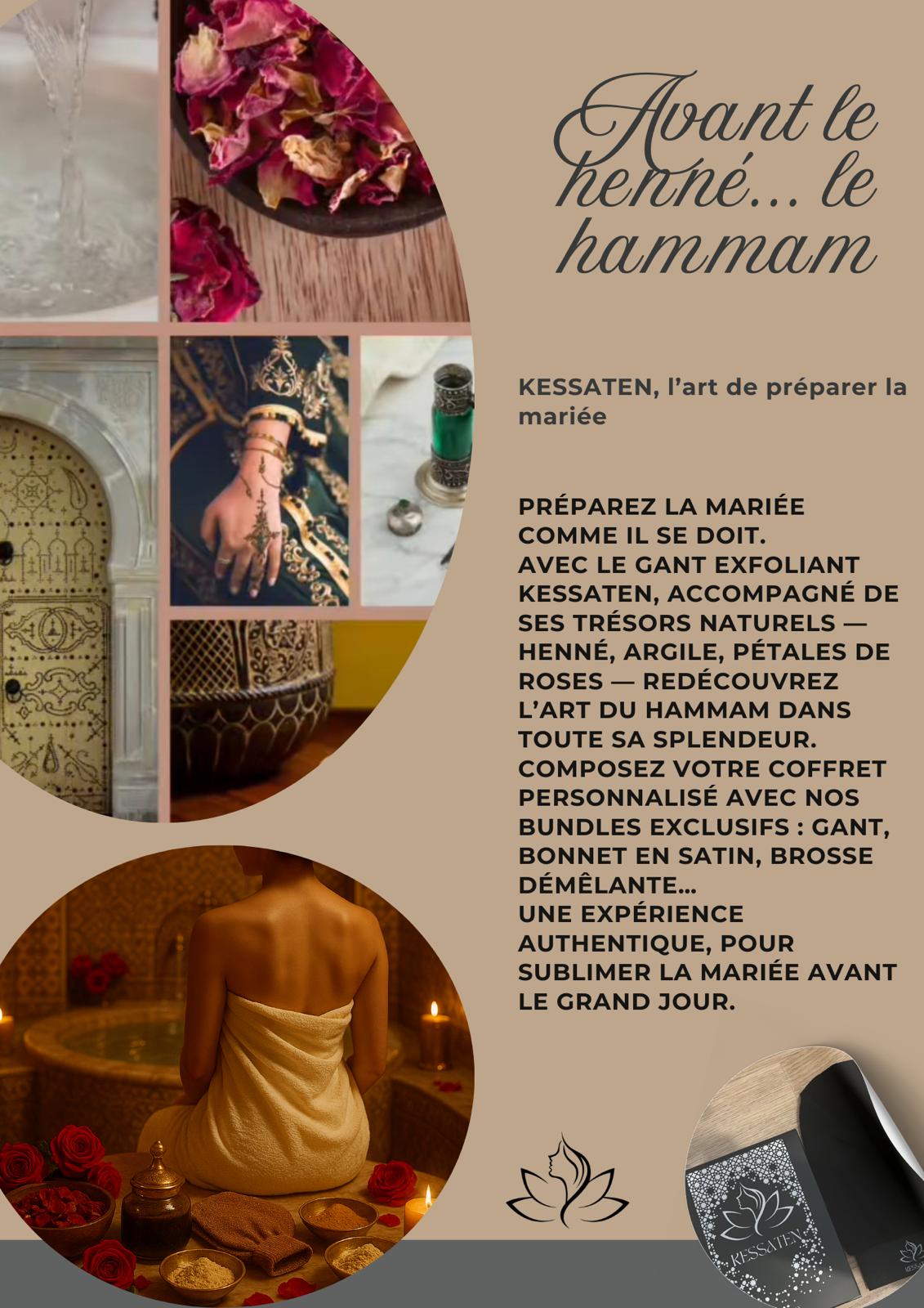 Coffret Sublime Mariée KESSATEN – Gant, Bonnet Satin, Brosse & Soins